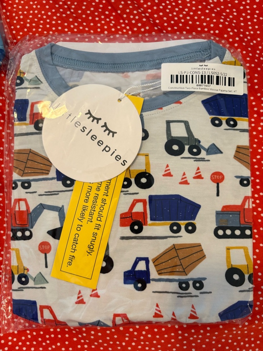 OG 2022 Little Sleepies Construction Two-Piece Bamboo Viscose Pajama Set | 4T